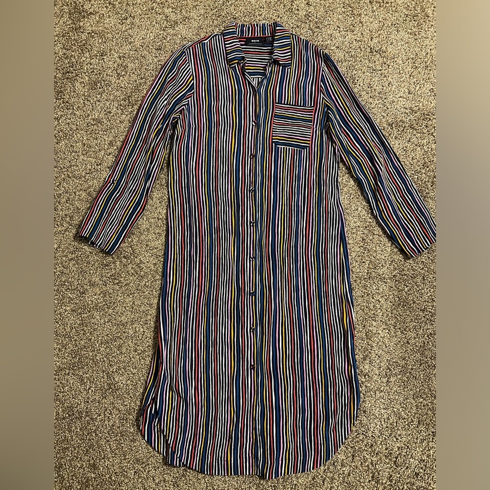 Maeve by Anthropologie Martina Stripes Shirt Dress Size 10